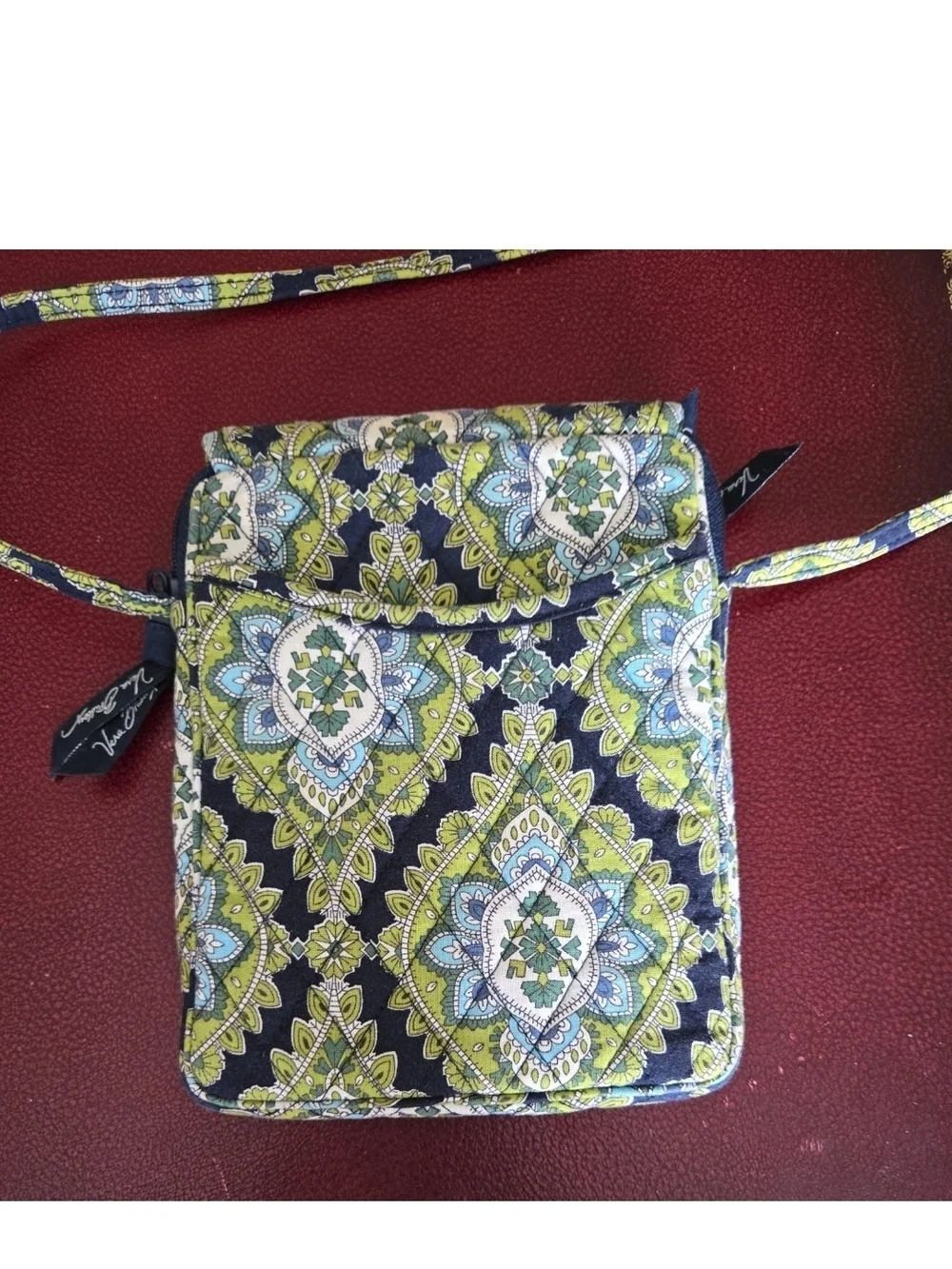 Vera Bradley Mini Hipster Crossbody Bag in Cambridge Pattern Green Blue